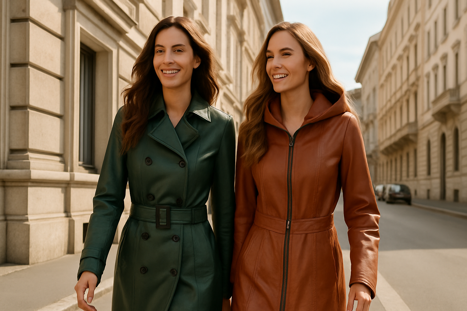 Ledermäntel Damen elegant