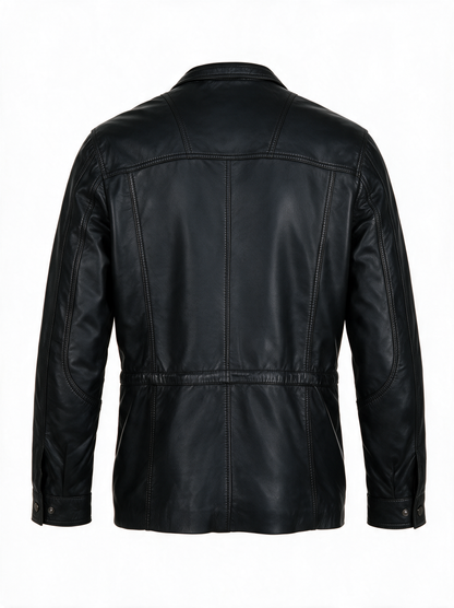 Chris Herren Lederparka in Schwarz